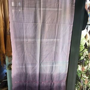 Gradient Pashmina Scarf with Floral Embroidery